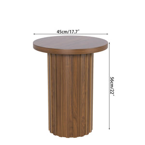 Round Fluted Pedestal End Table