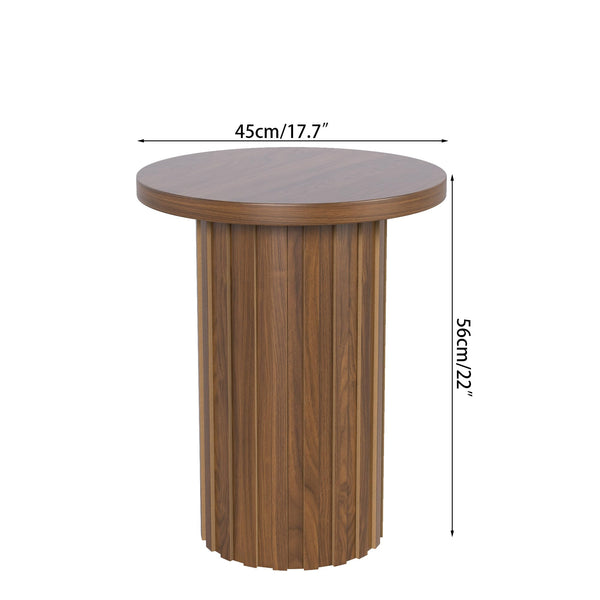 Round Fluted Pedestal End Table