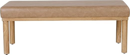 Upholstered Accent Bench with Wood Legs