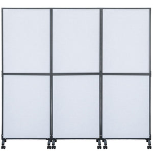 3-Panel Acoustic Office Partition Room Divider 72"W x 66"H