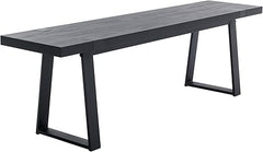 60-Inch Industrial Wooden Dining Bench with Metal Legs