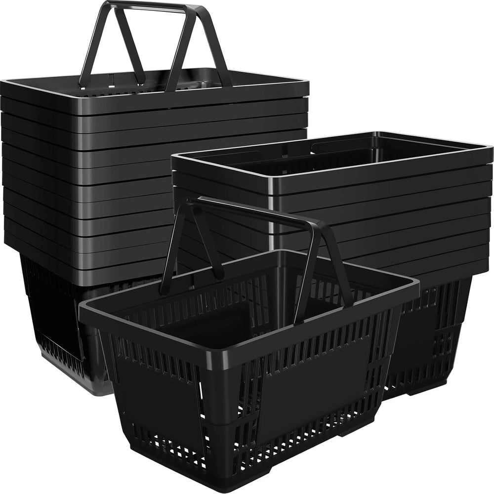 Plastic Shopping Baskets with Handles — Set of 20