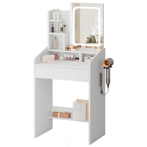 Small Vanity Set with Lighted Mirror & Power Station