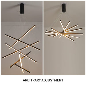 Modern LED Dimmable Chandelier – Black Pendant Light