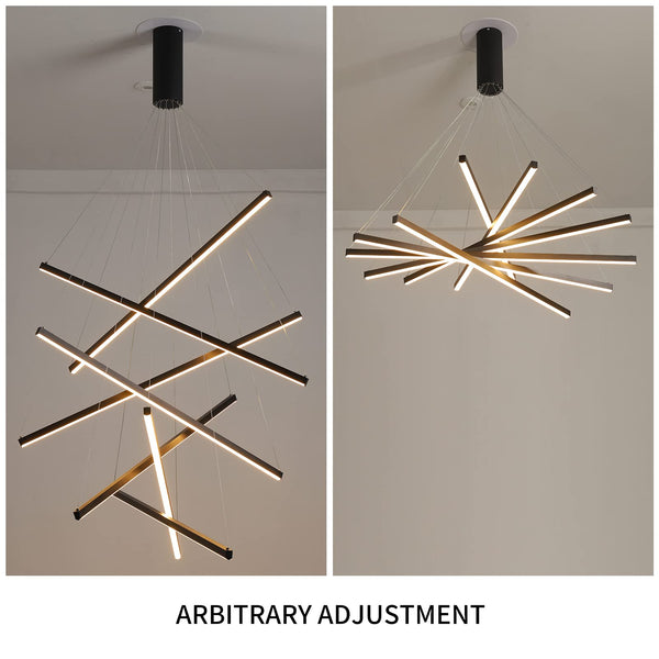 Modern LED Dimmable Chandelier – Black Pendant Light