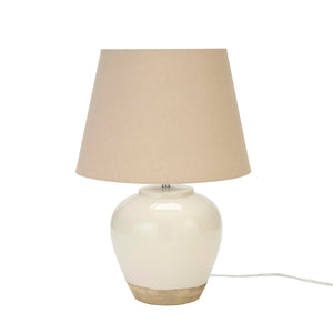 20-Inch Two-Tone Glossy Ceramic Table Lamp