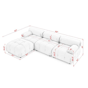 L-Shaped Modular Sectional Sofa with Reversible Ottoman – Green