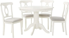 5-Piece Round Pedestal Dining Set with Cushioned Chairs