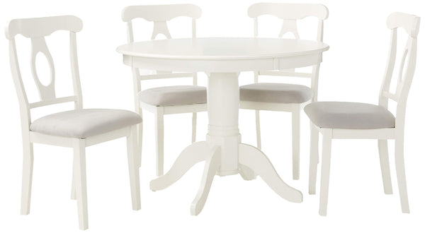 5-Piece Round Pedestal Dining Set with Cushioned Chairs