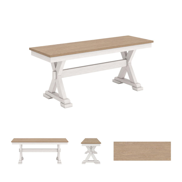 Farmhouse Dining Bench 48" – Antique White