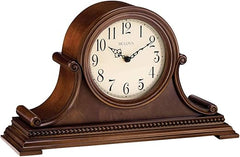 Tambour Mantel Clock with Triple Chime – Brown Cherry Hardwood