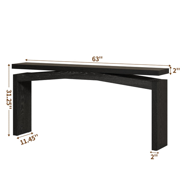 63-Inch Wooden Console Table for Entryway & Living Room