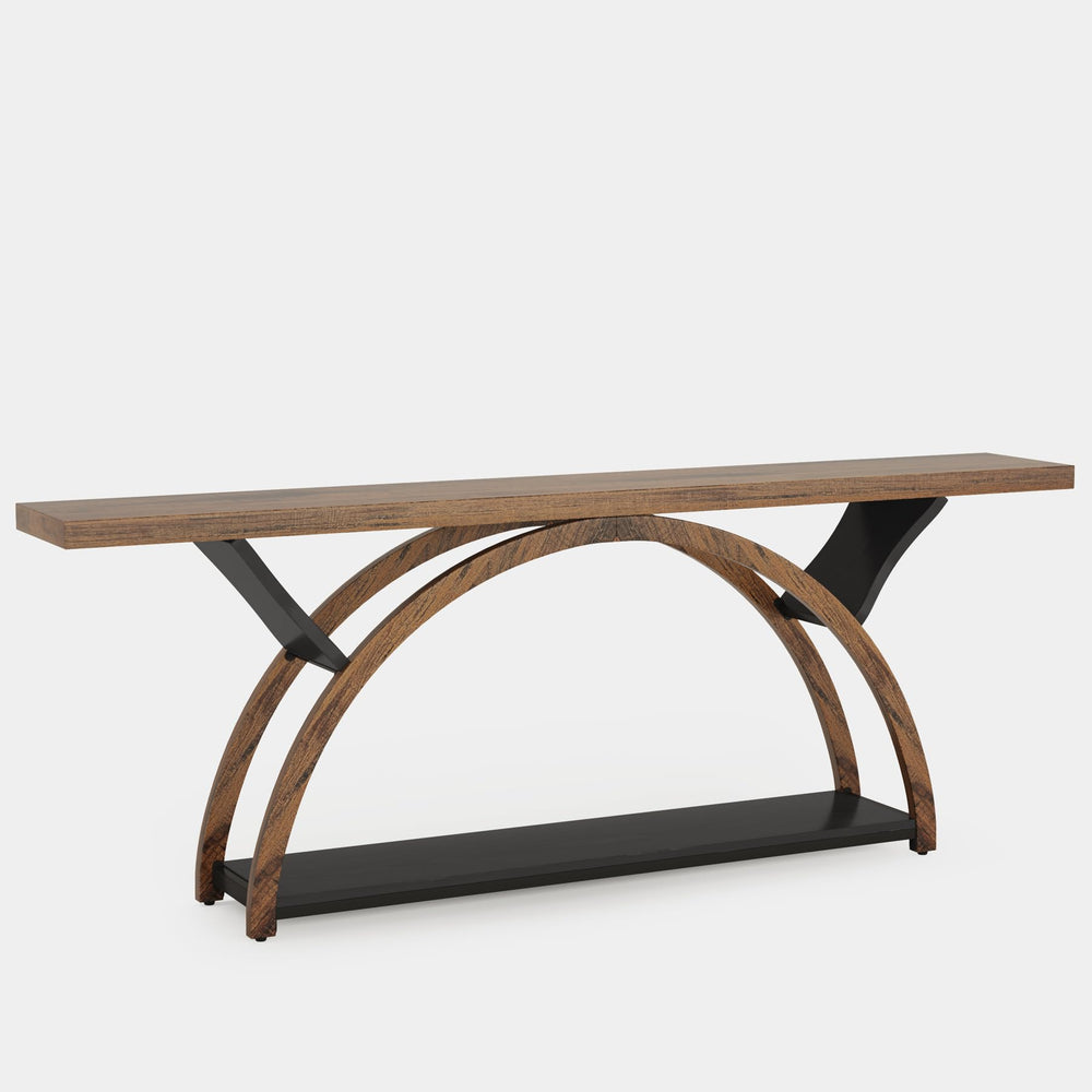 70.87" 2-Tier Console Table with Half Moon Frame