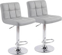 Counter Height Bar Stools with Metal Base & PU Leather Seat