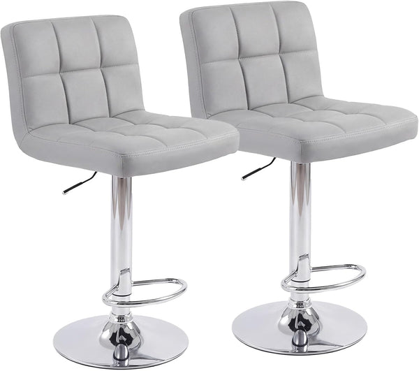 Counter Height Bar Stools with Metal Base & PU Leather Seat