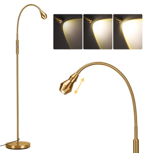 Adjustable LED Gooseneck Floor Lamp with Dimmable Zoomable Beam