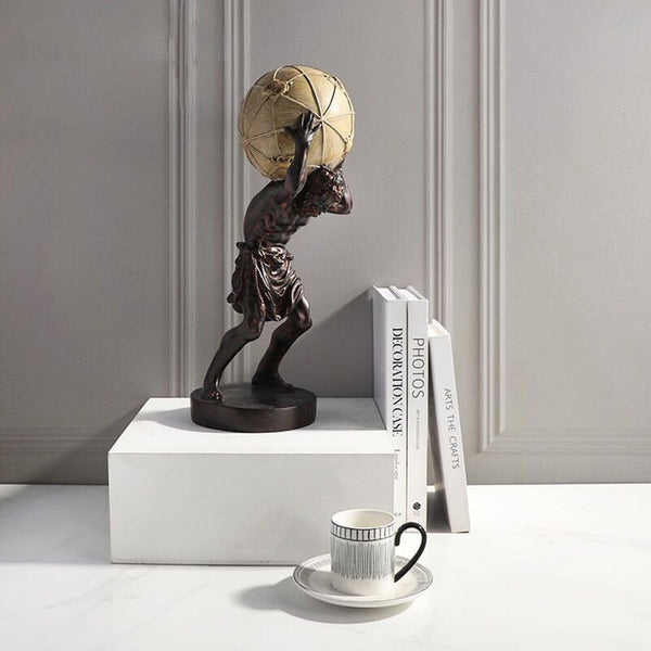 Greek Atlas Holding World Statue – Resin Sculpture Figurine 16.5 Inch