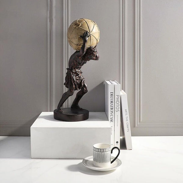 Greek Atlas Holding World Statue – Resin Sculpture Figurine 16.5 Inch