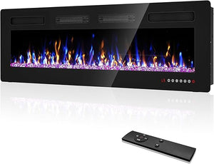 72-Inch Recessed & Wall Mount Electric Fireplace