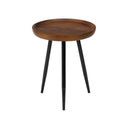 Round Wood Side Table with Metal Legs