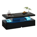 LED Coffee Table with 2-Tier Storage