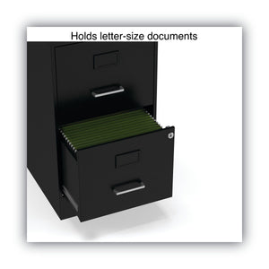 2-Drawer Vertical File Cabinet – Letter Size, Steel, Black