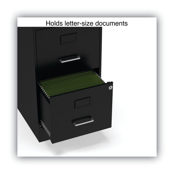 2-Drawer Vertical File Cabinet – Letter Size, Steel, Black