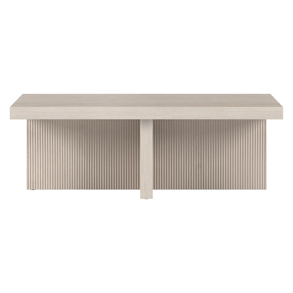 44" Fluted Rectangular Pedestal Coffee Table