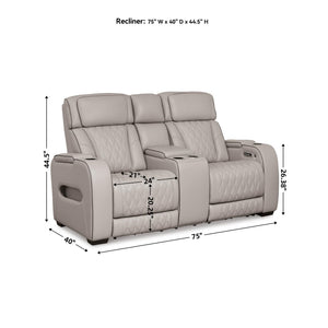 Power Reclining Loveseat with Console, LED Lights & USB Charging