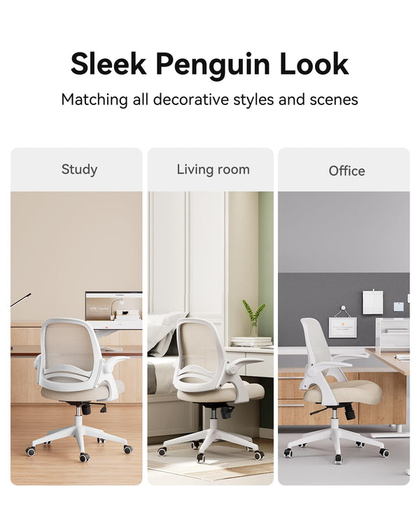 Ergonomic Office Chair with Flip-Up Armrests & Mesh Back