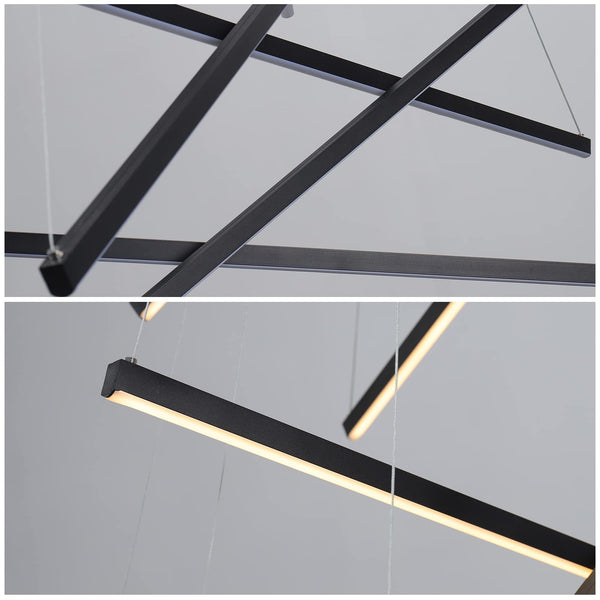 Modern LED Dimmable Chandelier – Black Pendant Light