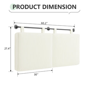 Queen Size Wall-Mounted Upholstered Headboard with RGB LED Lights
