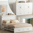 Queen Murphy Cabinet Bed with Tri-Fold Mattress