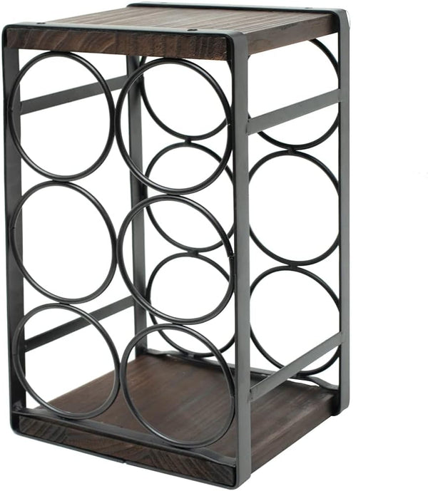Countertop Wine Rack 6 Bottle Metal Wood