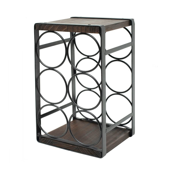 Countertop Wine Rack 6 Bottle Metal Wood