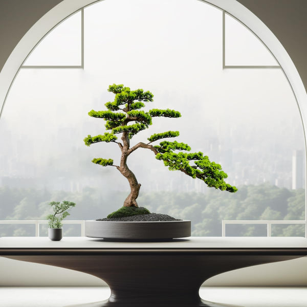 Artificial Bonsai Tree with Ceramic Pot — Indoor Faux Juniper Plant Decor