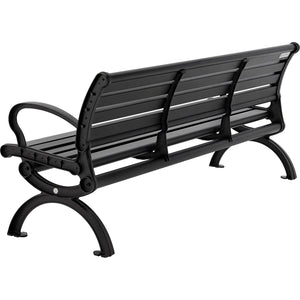 6ft Outdoor Park Bench with Backrest