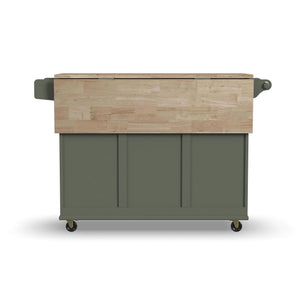 Rolling Kitchen Island Cart with Drop-Leaf Breakfast Bar