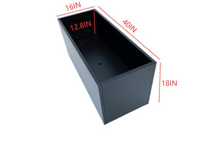 40x16x18" Large Rectangular Metal Outdoor Planter Box for Patio, Porch & Garden
