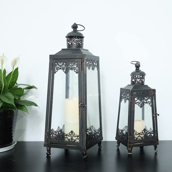 Decorative Outdoor & Indoor Candle Lanterns Set of 2