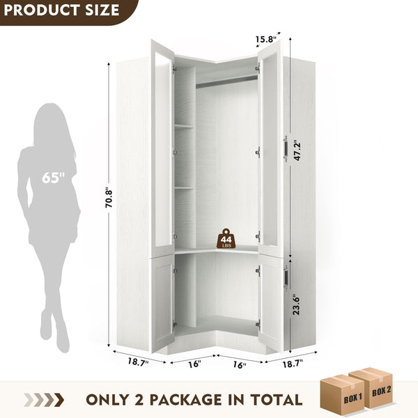 Modular Wardrobe Closet with Frosted Glass Doors