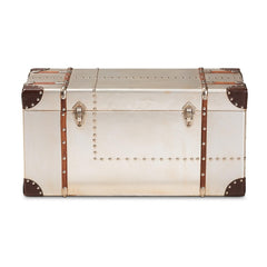 Industrial Storage Trunk with Inner Compartment – Silver