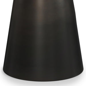 Round Marble Top Accent Side Table with Metal Base
