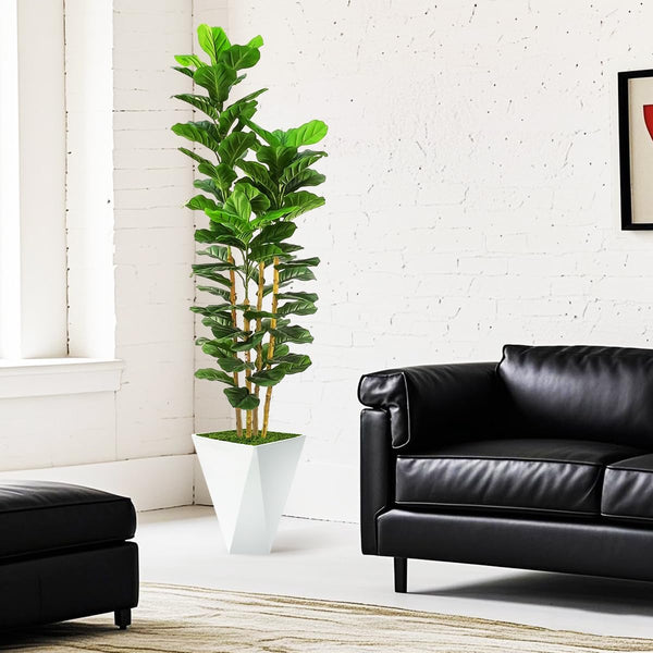 Artificial Fiddle Leaf Fig Tree with Planter – 6 ft