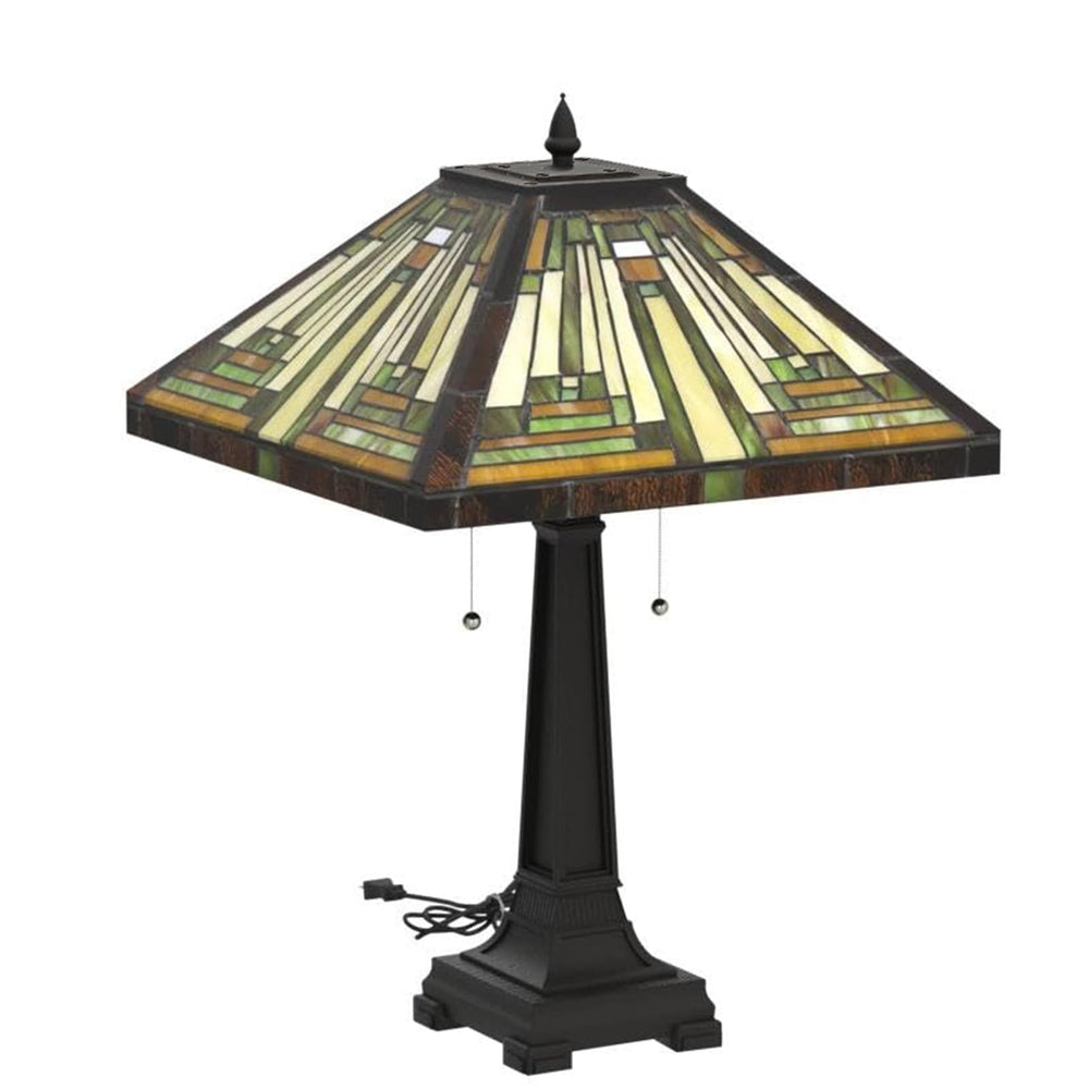 Tiffany Stained Glass Table Lamp — Amber Brown
