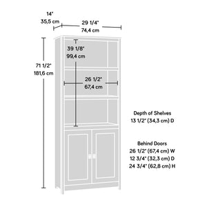 5-Shelf Library Bookcase with Doors