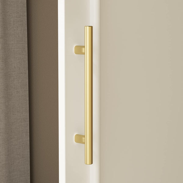 Slim Wardrobe Armoire with 2 Doors, Shelves & Hanging Rod