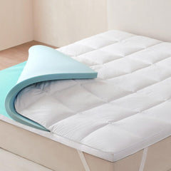 Dual Layer Memory Foam & Goose Down Mattress Topper