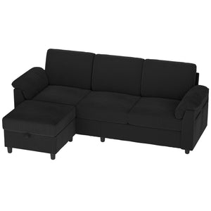 Convertible Sectional Sofa with Storage Ottoman