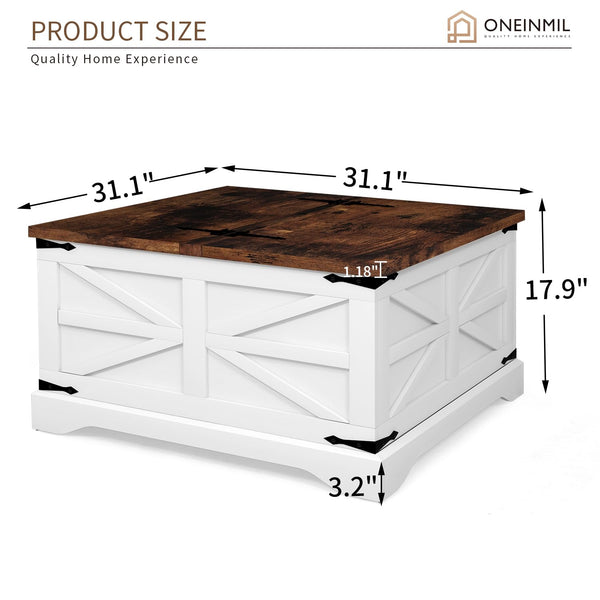 3-Piece Farmhouse Coffee Table & Side Tables Set with Storage